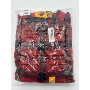 Carhartt Mens Loose Fit Heavyweight Flannel Plaid Shirt Red Black 2XL NWT